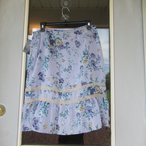 NWT vintage floral print skirt 12 P - Picture 5 of 9